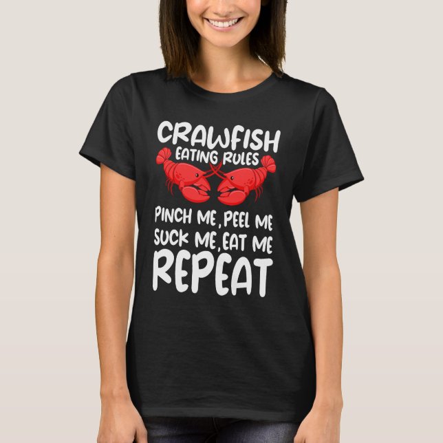Camiseta Crawfish Eating Rules Cajun Seafood Crawdad Mudbug (Frente)