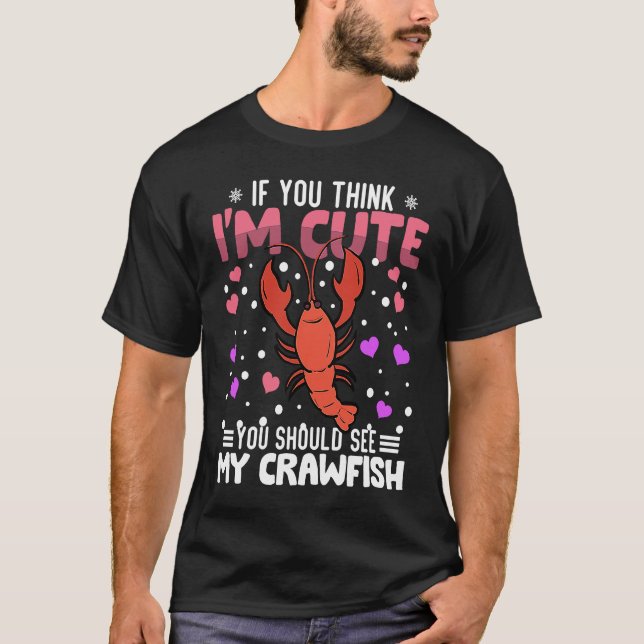 Camiseta Crawfish Heart Valentine's Day Animal For Womens K (Frente)
