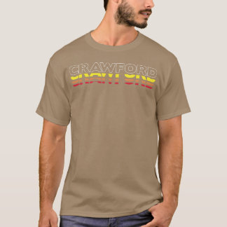 Camiseta Crawford Primeiro Nome Divertido Vintage Pôr do so