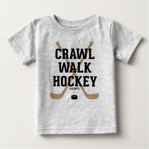 Camiseta Crawl Walt Hockey Cute Engraçado Bebê Criança