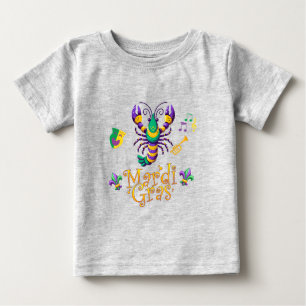 Camiseta Crayfish/trompet/mask/fleur de lis Mardi Gras