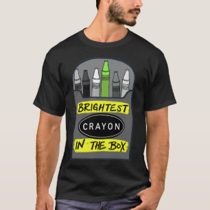 Camiseta Crayon mais brilhante na caixa de volta à escola