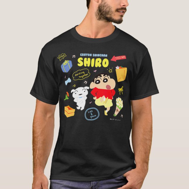 Camiseta Crayon Shin-chan HappyShiro Dance juntos (Frente)