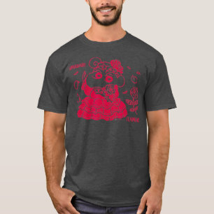 Camiseta Crayon Shin-chan Himawari e flamenco