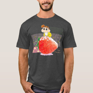 Camiseta Crayon Shin-chan Himawari e morangos