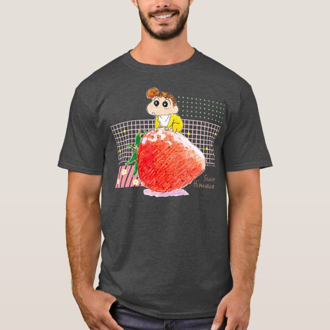 Camiseta Crayon Shin-chan Himawari e morangos (Frente)