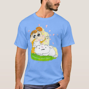 Camiseta Crayon Shin-chan Himawari Shiro e cereja