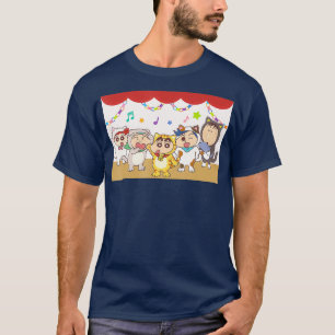 Camiseta Crayon Shin-chan Kitten Tocar festa Agora começan