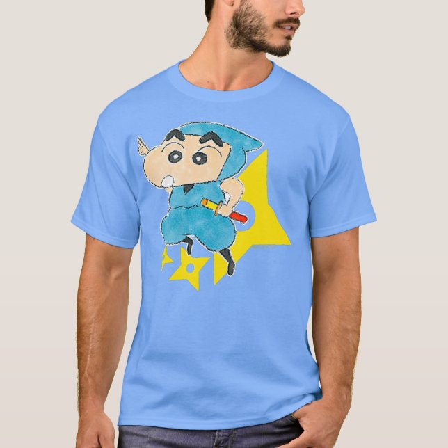 Camiseta Crayon Shin-chan se transforma em ninja (Frente)
