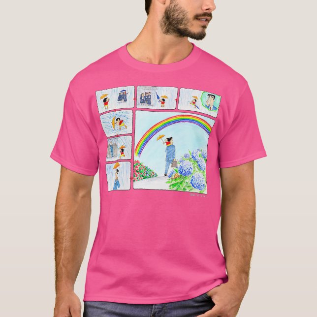 Camiseta Crayon Shin-chan Shin-chan e Hiroshi Wet day (Frente)