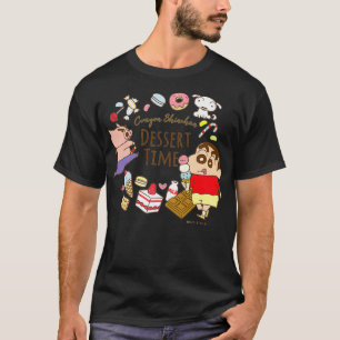 Camiseta Crayon Shin-chan Shin-chan e sobremesa sorvete