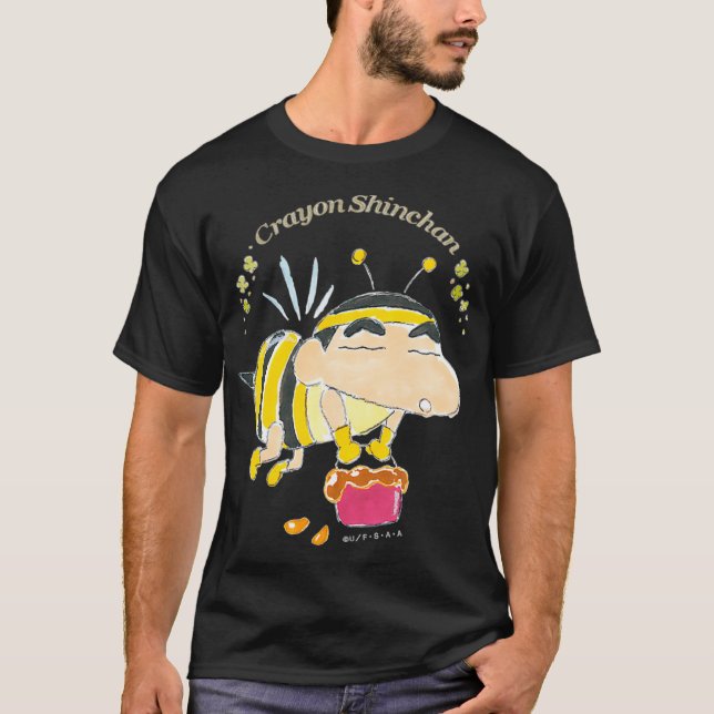 Camiseta Crayon Shin-chan Transforma em abelha (Frente)