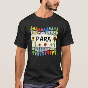 Camiseta Crayons E Flores Para Ensino