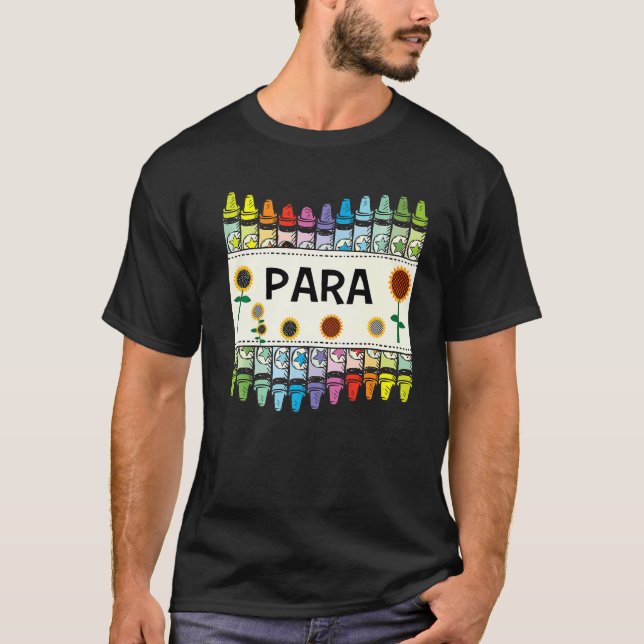 Camiseta Crayons E Flores Para Ensino (Frente)