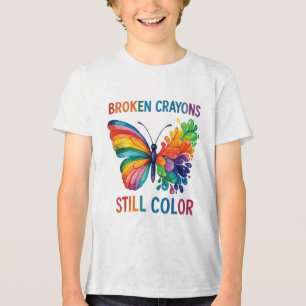 Camiseta Crayons Partidos Ainda Coloridos Saúde Mental S Aw