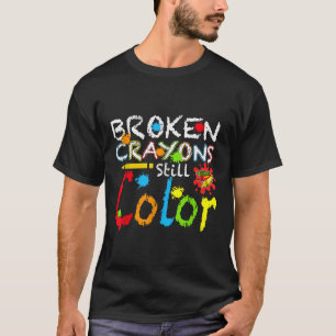 Camiseta Crayons Partidos Ainda Coloridos Saúde Mental S Aw