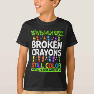 Camiseta Crayons Partidos Ainda Cores Sensibilização Para A