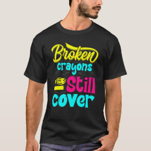 Camiseta Crayons Partidos Ainda Cores Sensibilização Para A
