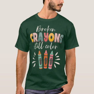 Camiseta Crayons Partidos Ainda Cores Sensibilização Para A