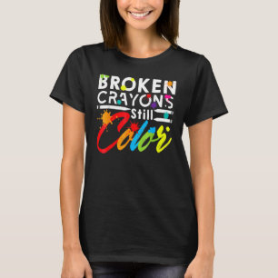 Camiseta Crayons Partidos Ainda Cores Sensibilização Para A