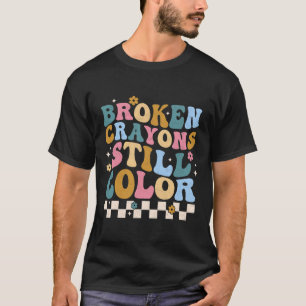 Camiseta Crayons Partidos Ainda Cores Sensibilização Para A