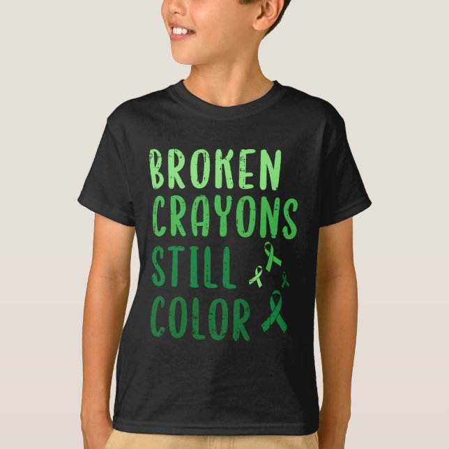 Camiseta Crayons Partidos Ainda Cores Sensibilização Para A (Frente)