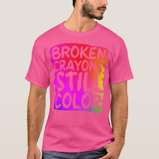 Camiseta Crayons Partidos Ainda Cores Sensibilização Para A
