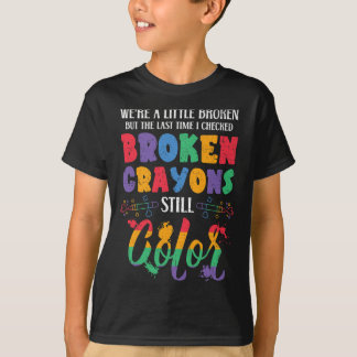 Camiseta Crayons Partidos Ainda Cores Sensibilização Para A
