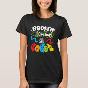 Camiseta Crayons Partidos Ainda Cores Sensibilização Para A