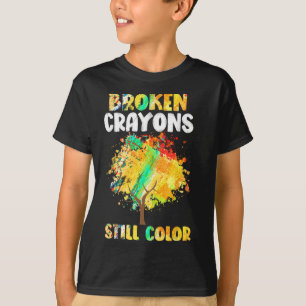 Camiseta Crayons Partidos Ainda Cores Sensibilização Para A