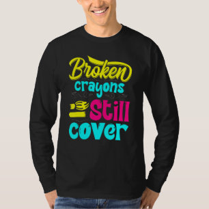 Camiseta Crayons Partidos Ainda Cores Sensibilização Para A