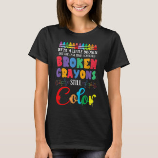 Camiseta Crayons Partidos Ainda Cores Sensibilização Para A