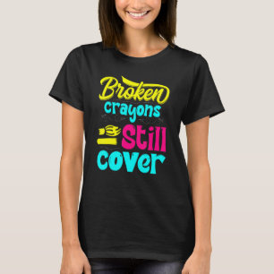 Camiseta Crayons Partidos Ainda Cores Sensibilização Para A