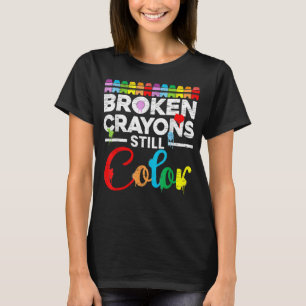 Camiseta Crayons Partidos Ainda Cores Sensibilização Para A