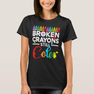 Camiseta Crayons Partidos Ainda Cores Sensibilização Para A
