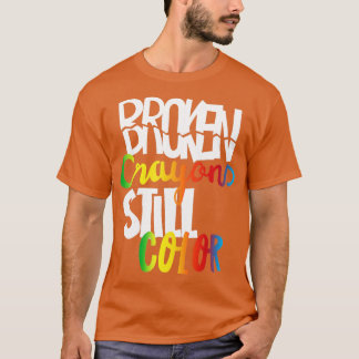 Camiseta Crayons Partidos Ainda Cores Sensibilização Para A