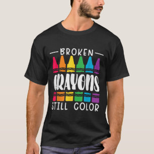 Camiseta Crayons Partidos Ainda Têm Saúde Mental Colorido E