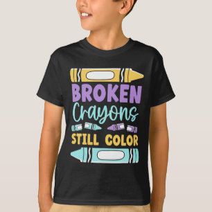 Camiseta Crayons Partidos Ainda Têm Saúde Mental Colorido E