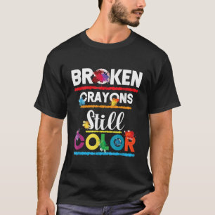 Camiseta Crayons Quebrados Cores Sensação de Saúde Mental S
