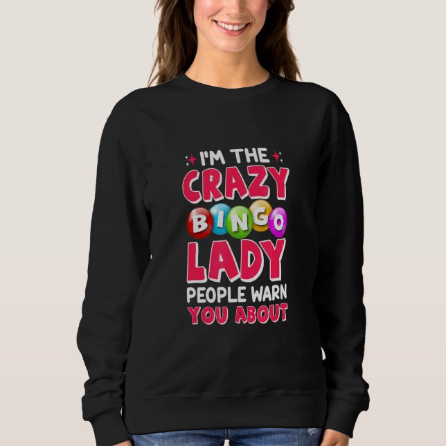 Camiseta Crazy Bingo Lady   Bingo Player Mom Grandma Women (Frente)