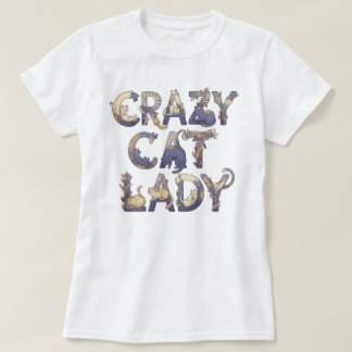 Camiseta Crazy Cat Lady Branca