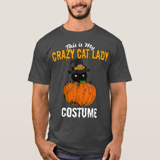 Camiseta Crazy Cat Lady Costume Black Cat Funny Halloween