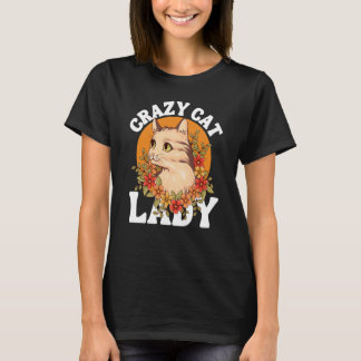 Camiseta Crazy Cat Lady Women Animal Flowers Mother's Day  