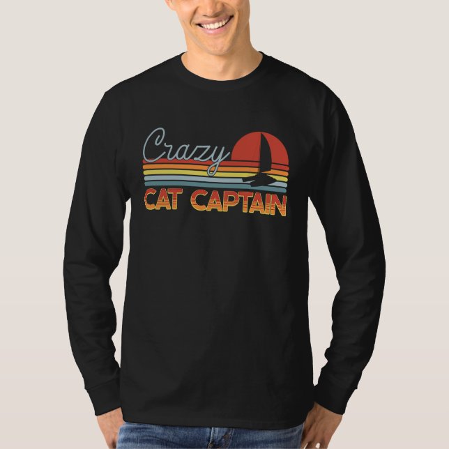 Camiseta Crazy Catamaran Captain Sailing Sailor (Frente)