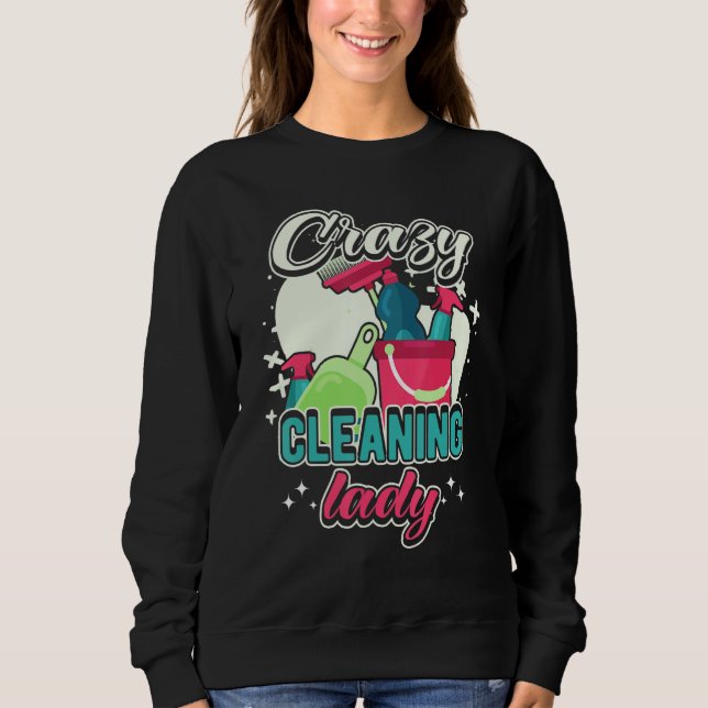 Camiseta Crazy Cleaning Lady Housekeeping Charwoman House C (Frente)