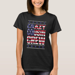Camiseta Crazy Cousin Crew Patriotic Family Member Group Co