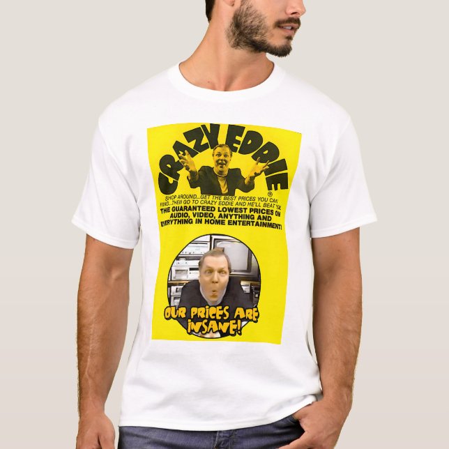 Camiseta Crazy Eddie - Seus Preços São Loucos! (Frente)