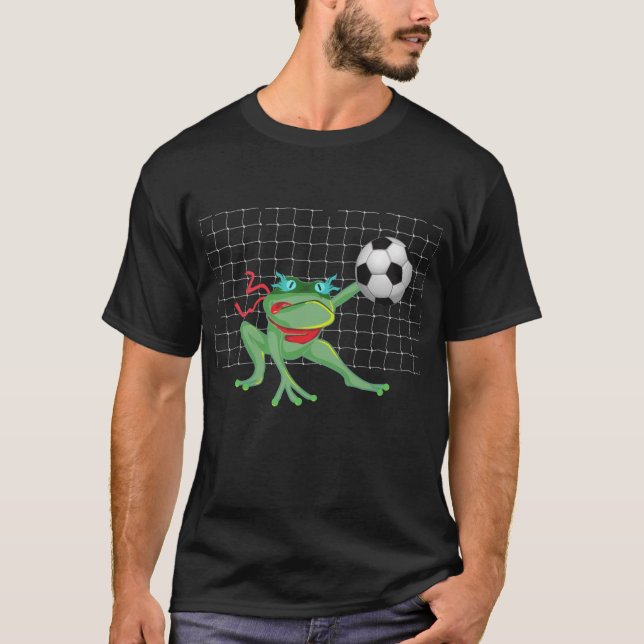 Camiseta Crazy Frog  Football Player - Funny Cartoon,  (Frente)