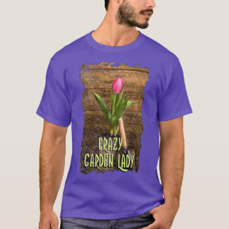 Camiseta Crazy Garden Lady Vintage Design 