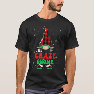 Camiseta Crazy Gnome Buffalo Xadrez Combinando Família Nata